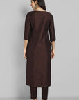 Choclate Brown Kurta with Elasticated Pant