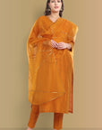 Mustard Color Kurta with Penny Embroidery Set of 2 - Perfect Blend of Comfort and Style