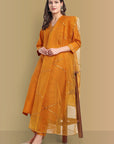 Mustard Color Kurta with Penny Embroidery Set of 2 - Perfect Blend of Comfort and Style