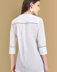 White Tunic Kurta with Check Detailing