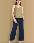 Ajrakh Noodle Strap Top