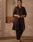 Rozana Brown Kurta Pant - Set of 2
