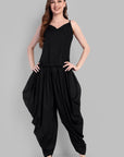 Mulmul Cotton Solid Black Top