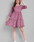 Sonia Pink Ajrak Cotton Dress