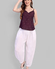 Burgundy Cotton Silk Embriodery Top