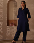 Rozana Navy Blue Kurta & Pant - Set of 2