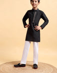 Boys Cotton Silk Embriodery Kurta & Pajama Set