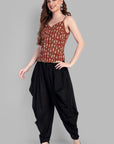 Fish Print Noodle Strap Top