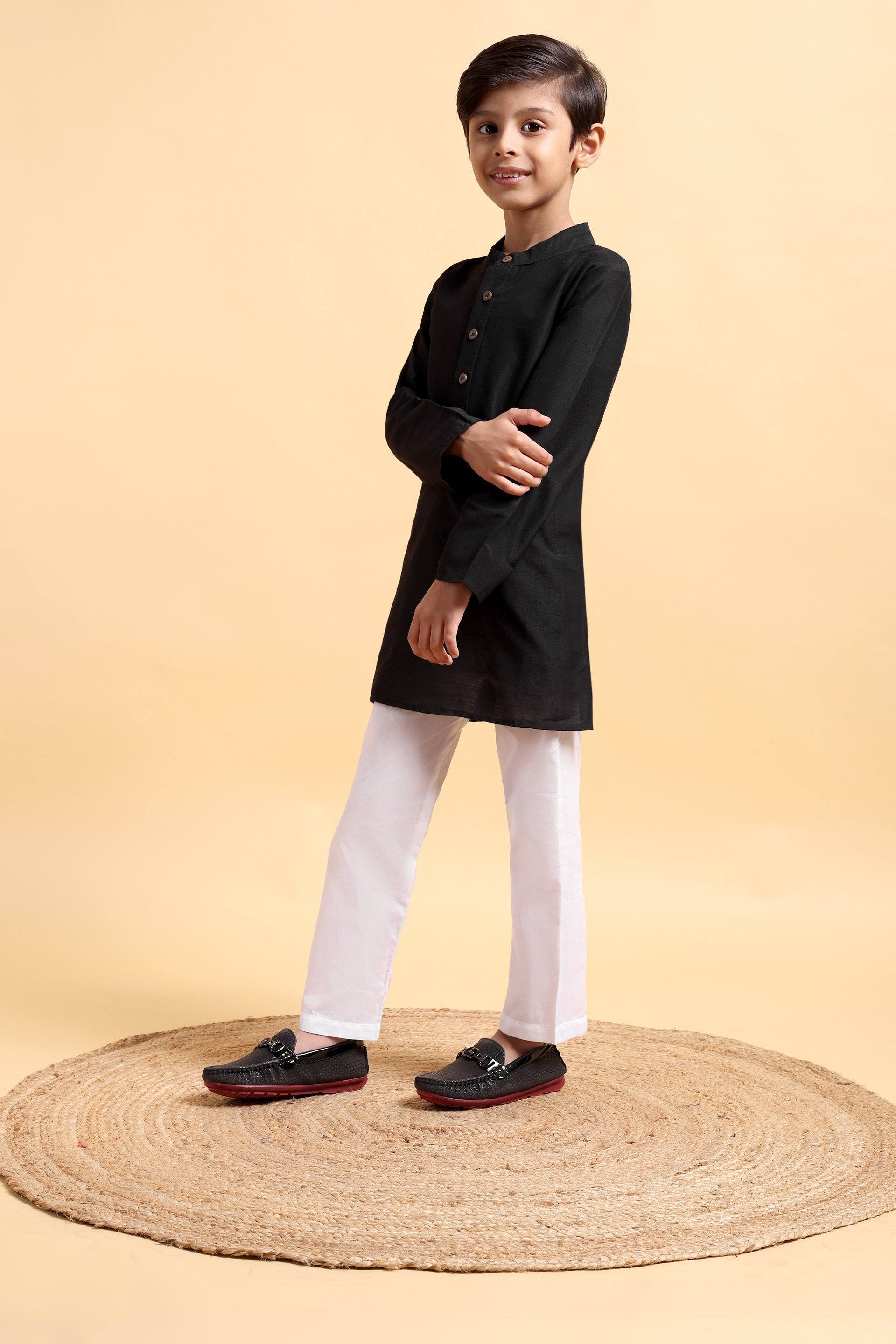 Boys Cotton Silk Kurta & Pajama
