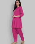 Zikr Hot Pink Kalidar Kurta with Lahori Shalwar - Set of 2