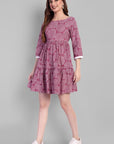 Sonia Pink Ajrak Cotton Dress