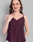 Burgundy Cotton Silk Embriodery Top