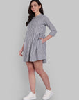 Stripes Cotton Button Front Dress
