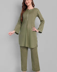 Khaki Green Mul Co-ord Set