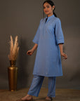 Rozana Sky Blue Kurta & Pant - Set of 2