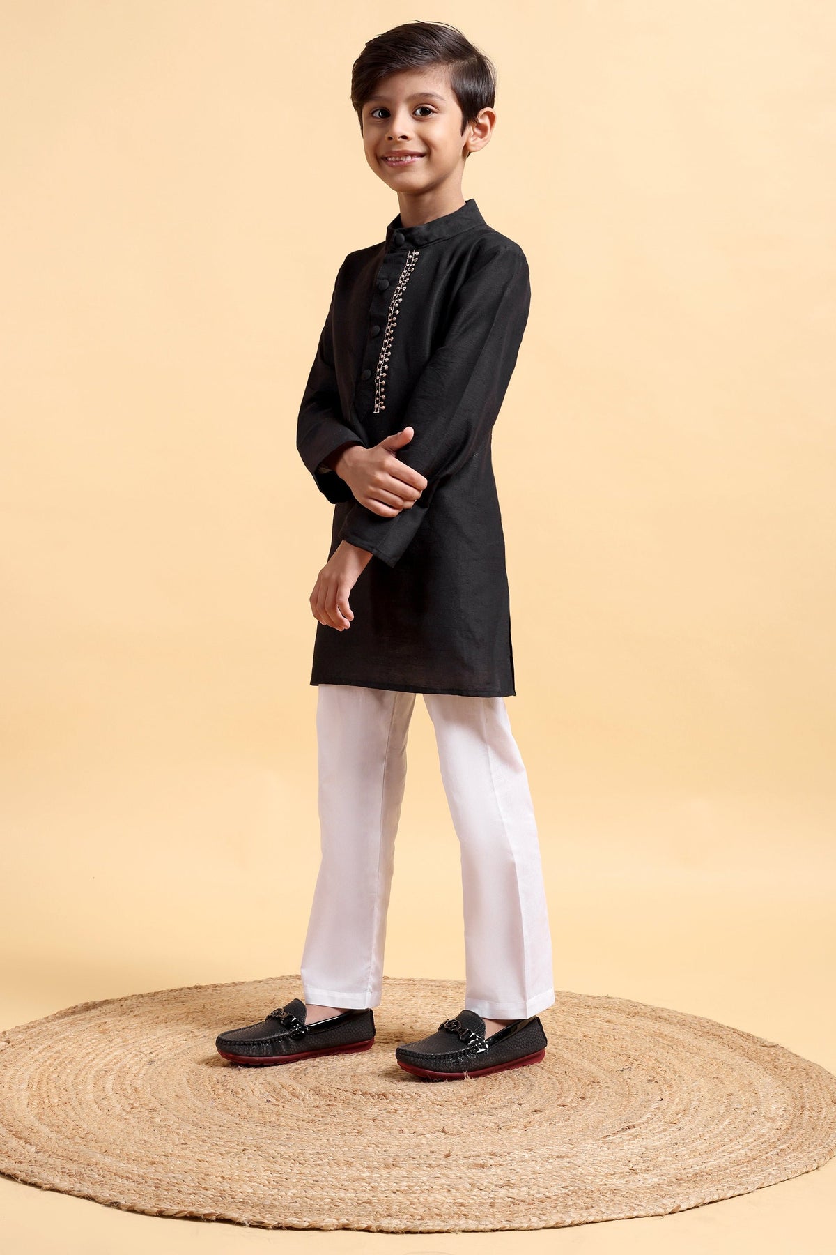 Boys Cotton Silk Embriodery Kurta & Pajama Set