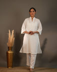 Rozana White Kurta & Pant - Set of 2