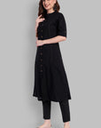 Black Cotton Kurta with Pant Set Online