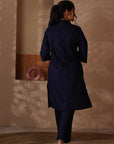 Rozana Navy Blue Kurta & Pant - Set of 2