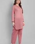 Pink Mul Embriodery Co-ord Set