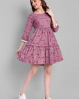 Sonia Pink Ajrak Cotton Dress