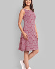 Cotton Pink Ajrak A Line Dress