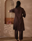 Rozana Brown Kurta Pant - Set of 2