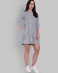 Stripes Cotton Button Front Dress