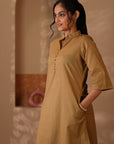 Rozana Tan Color Kurta & Pant - Set of 2