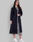 Enigmatic Black Cotton Overlay with Side Gathered Detailing