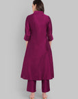 Suhana Purple V-neck Kurta & Pant - Set of 2