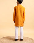 Mustard Cotton Silk Kurta & Pajama Set