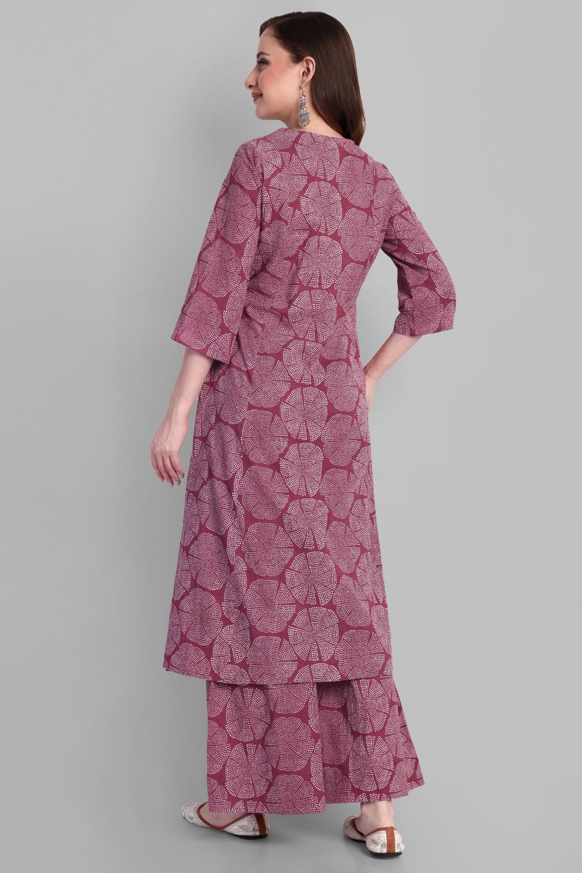 V Neck A Line Kurta and Pant - Set of 2