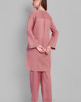 Pink Mul Embriodery Co-ord Set