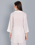 White Cotton Front Knot Top - Mera Rang