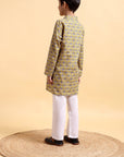 Boys Mustard Ajrak Kurta and Pajama