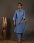 Rozana Sky Blue Kurta & Pant - Set of 2