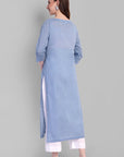 Blue Chikankari Kurta For Women