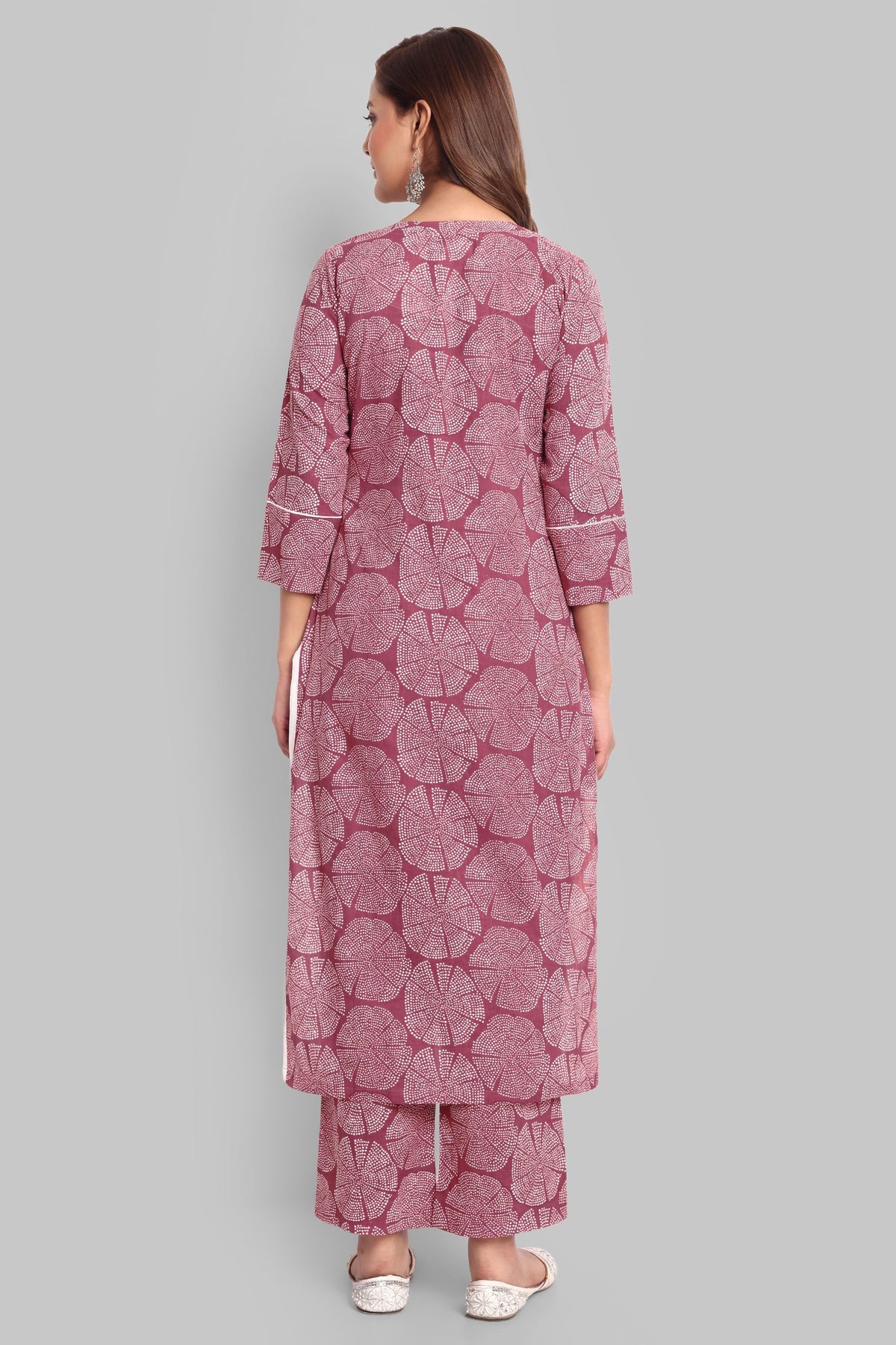 Round Collar Neck Straight Kurta with Pant - Set of 2
