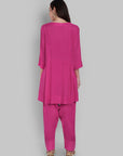 Zikr Hot Pink Kalidar Kurta with Lahori Shalwar - Set of 2