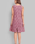 Cotton Pink Ajrak A Line Dress