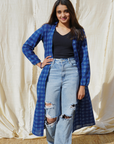 Indigo Blue Checkered Overlay