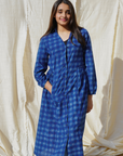 Indigo Blue Checkered Overlay