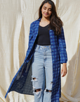 Indigo Blue Checkered Overlay