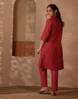 Rozana Brick Red Kurta & Pant - Set of 2