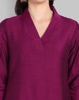 Suhana Purple V-neck Kurta & Pant - Set of 2