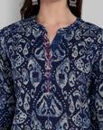 Meera Straight Indigo Kurta with Neck Detailing