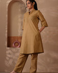 Rozana Tan Color Kurta & Pant - Set of 2