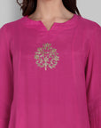 Zikr Hot Pink Kalidar Kurta with Lahori Shalwar - Set of 2