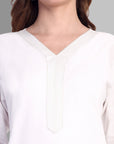White Embroidery Kurta and Pant - Set of 2